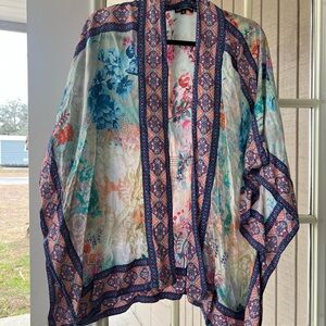 Tolani Multicolor Floral and Geometric Kimono